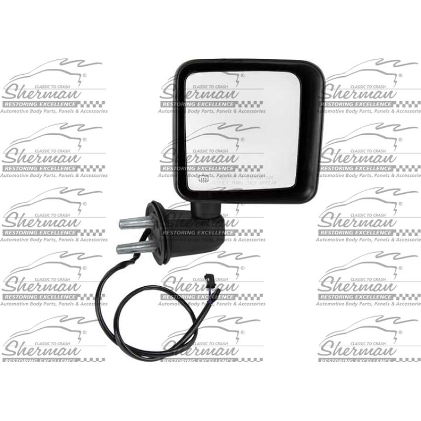 RH MIRROR OTR REAR VIEW POWER; HEATED; GLOSS BLACK JEEP WRANGLER 14-14