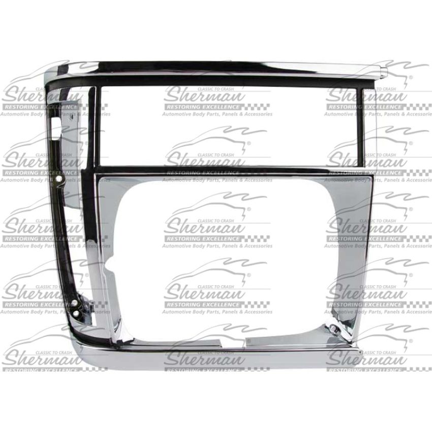 LH HEADLAMP DOOR W/ SINGLE HEADLAMP CHR/BLK CHEROKEE/WAGONEER 91-96; COMANCHE P/U 91- 92