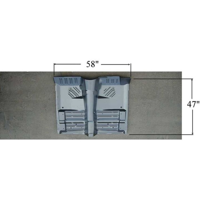 FRONT FLOOR PAN COMPLETE BARRACUDA/CHALLENGER/SATELLITE/ROADRUNNER 71-74 (47 IN.Lx58 IN.W)