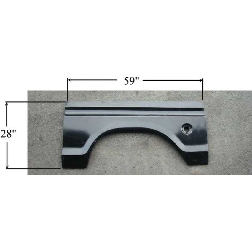 LH WHEEL OPNG REPAIR PANEL W/ ROUND GAS HOLE FORD P/U 73-79; BRONCO 78-79