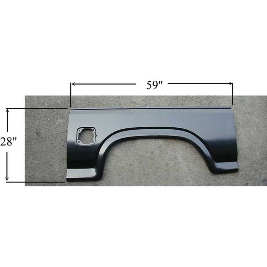 LH WHEEL OPNG REPAIR PANEL FULL W/ SINGLE RECT GAS HOLE AHEAD OF WHEEL OPENING FO RD P/U 80-86