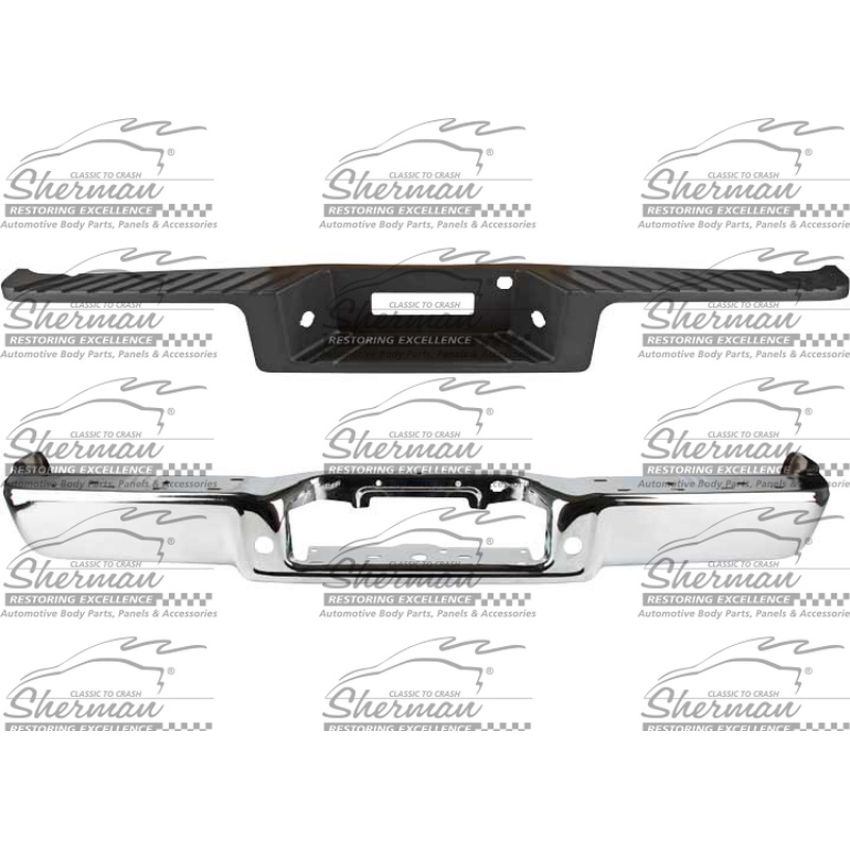 REAR BUMPER ASSEMBLY STYLESIDE;W/O REAR OBJECT SENSORS;W/O TOW PKG;CHROME;FORD F-150 06-08