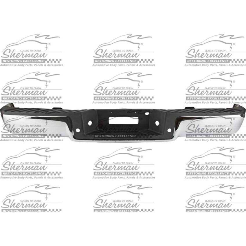 REAR BUMPER ASSY STYLESIDE; W/REAR OBJECT SENSORS; W/TOWING PKG; W/PB; CHROME; FORD F-150 06-08