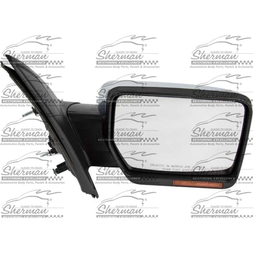 RH MIRROR OTR REAR VIEW STD TYPE; POWER; W/PUDDLE LAMP; CHROME FORD F-150 11-14