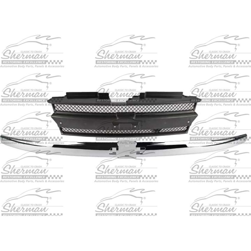 GRILLE DK GRY W/ CHR MLDG W/O HEADLAMP WASHERS TRAILBLAZER 02-09