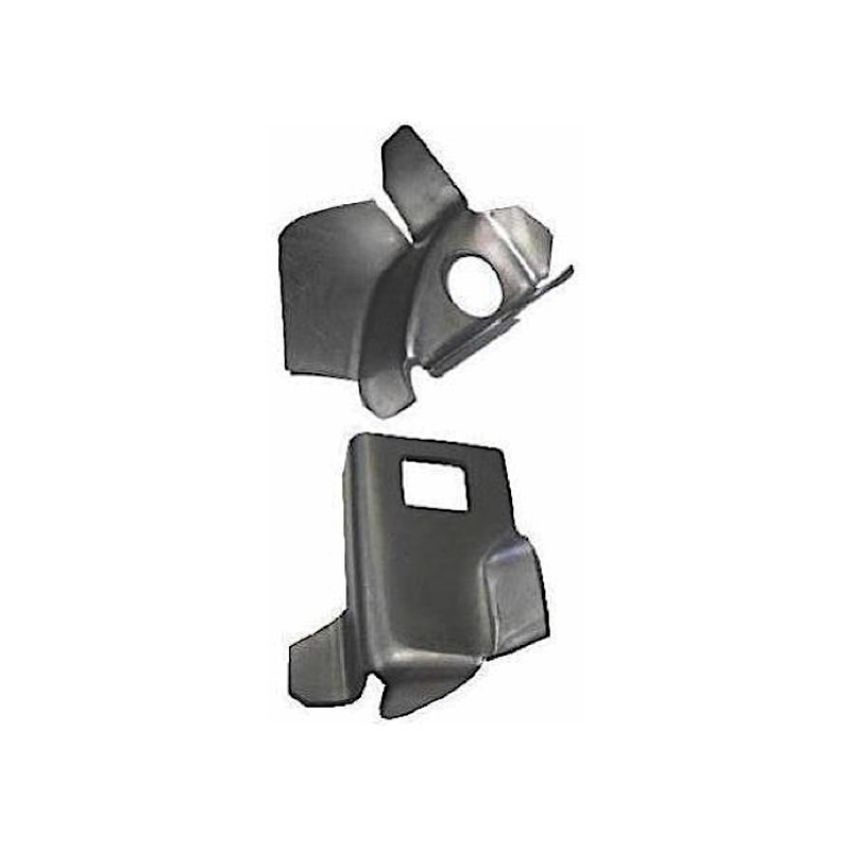 LH ROCKER END CAP/FENDER MOUNT BRKT 2PC SET CHEVROLET 57 (STEEL GAUGE - 18)