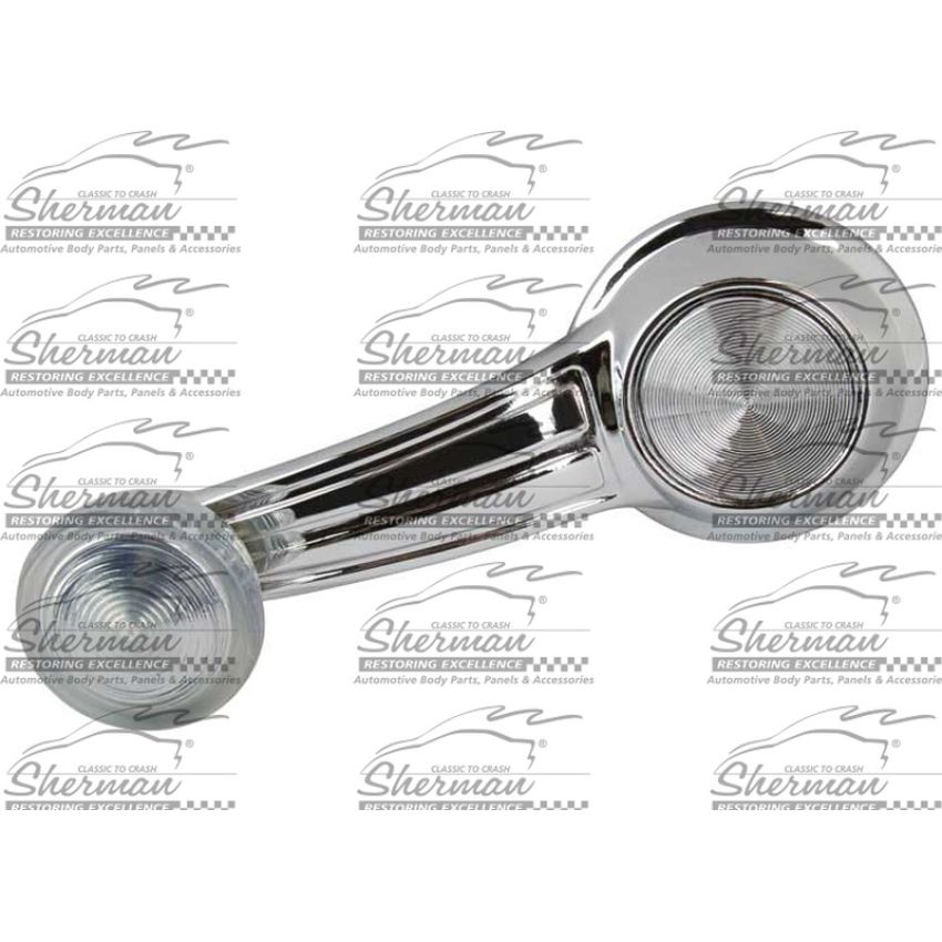 LH FRONT DOOR REGULATOR HANDLE; BRIGHT; EL CAMINO 78-83