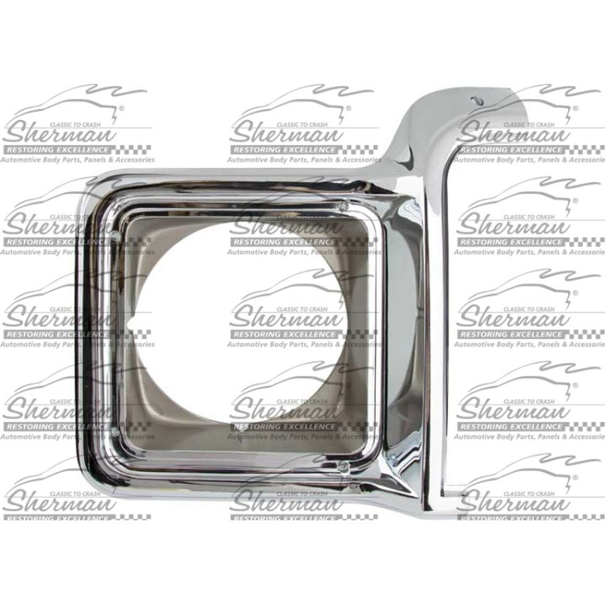 LH HEADLAMP DOOR CHR/ARG W/ SINGLE ROUND HEADLAMP CHEVY/ P/U/BLAZER/JIMMY/SUBURB AN 73-78