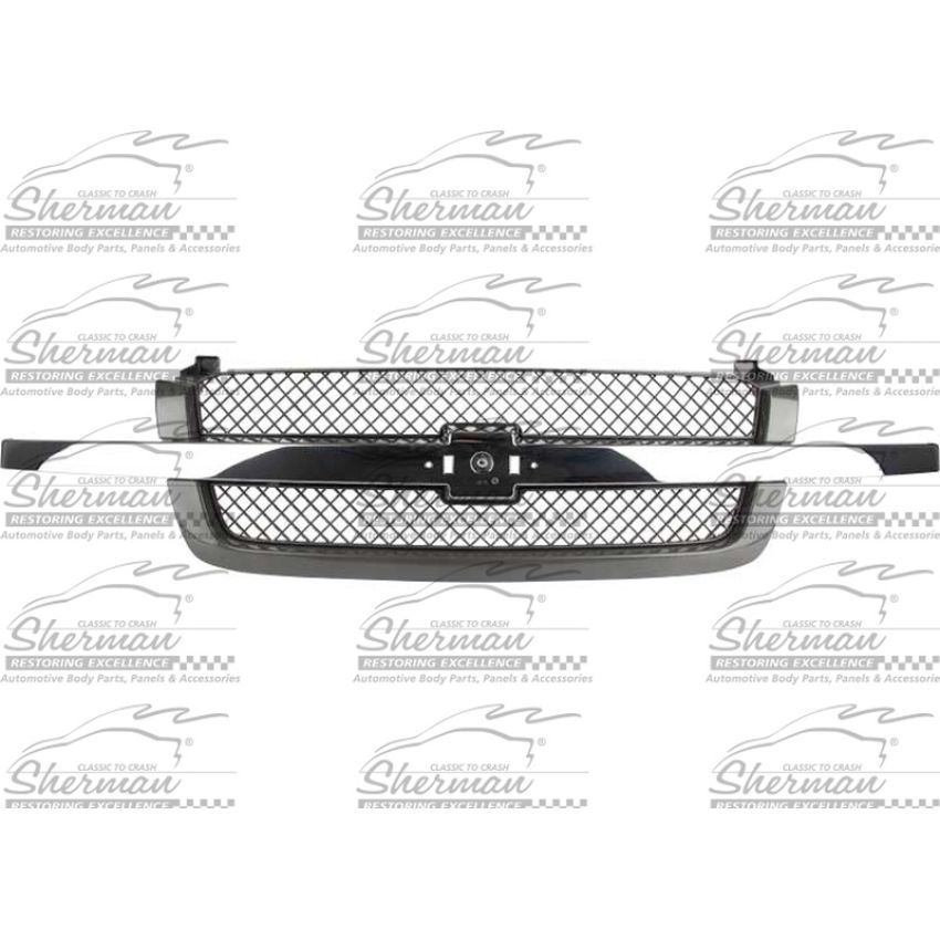 GRILLE CHR/DK. GRY (P) SILVERADO CLASSIC EXC SS 03-07; AVALANCHE W/O CLADDI NG 02-06