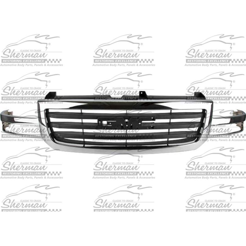 GRILLE CHR/TEXTURED BLK SIERRA CLASSIC 1500/2500 EXC HD 03-07