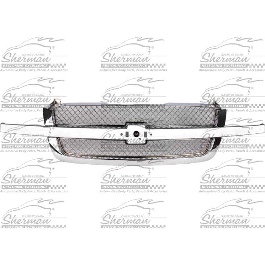 GRILLE TEXTURED W/ SMOOTH FRAME ALL CHROME SILVERADO 03-06