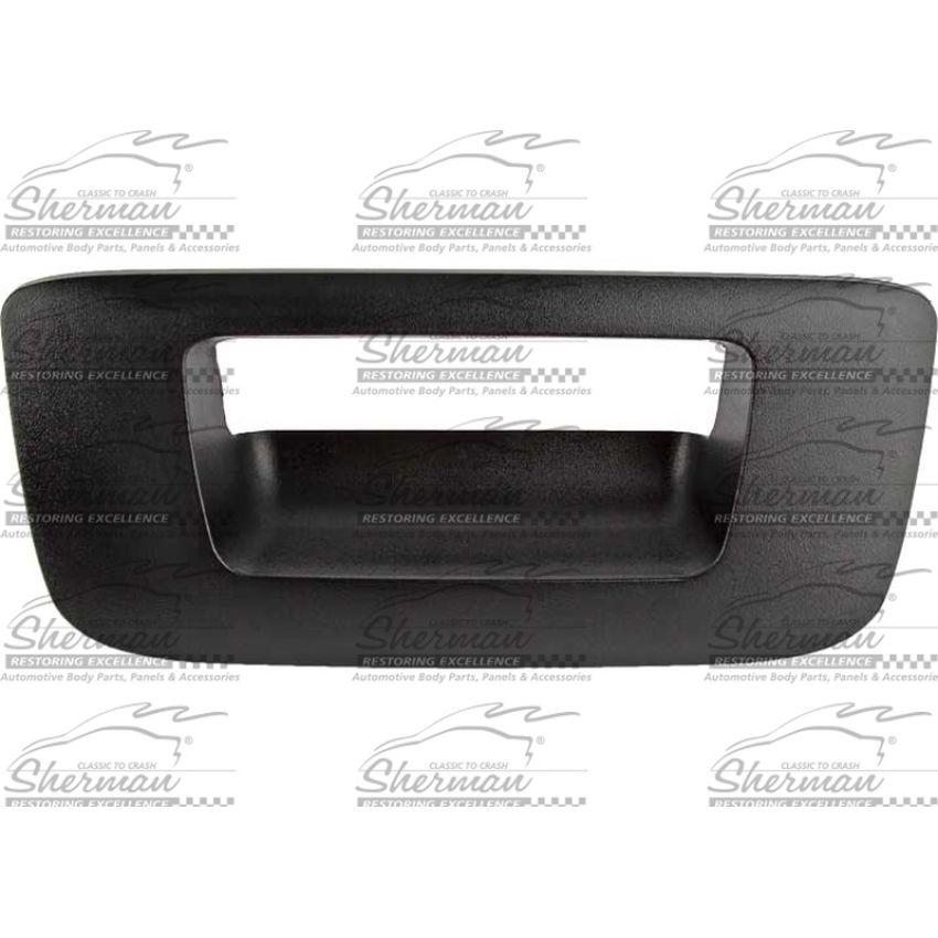 REAR GATE HANDLE BEZEL W/NON-LOCKING T/GATE SILVER/SIERRA 25/3500 HD 07-14; SILVER/SIERRA 1500 07-13