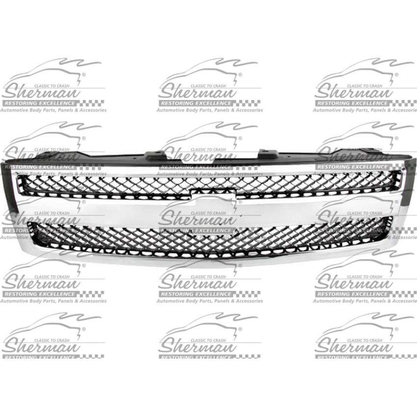 GRILLE MAT BLACK W/ CHR FRAME SILVERADO 1500 07-11; HYBRID 09-12