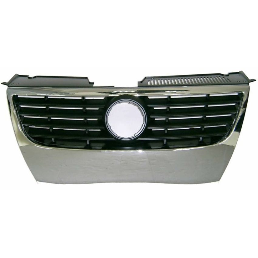 GRILLE ASSY W/O SENSOR & W/O CHR MLDG PASSAT 06-10 EXCLUDES CC MODEL