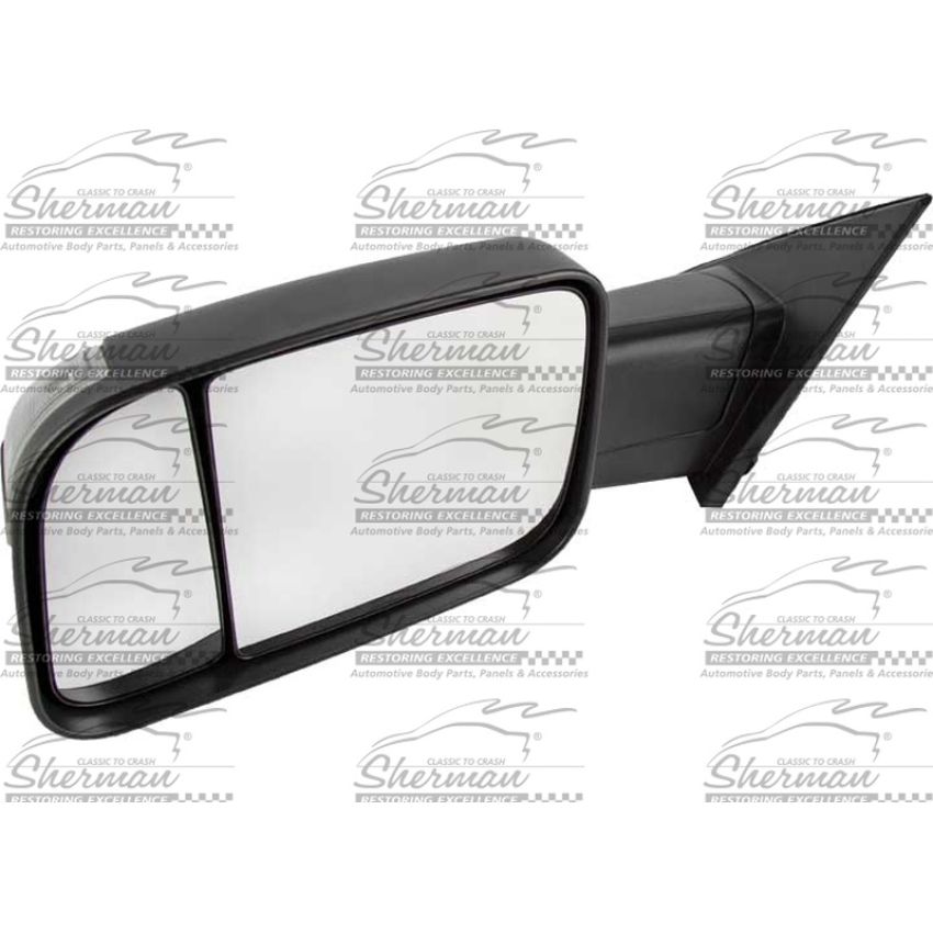 LH MIRROR OTR REAR VIEW W/TOWING PKG; W/O BLIND SPOT DETECTION; BLACK TRIM RAM 1500 19-C