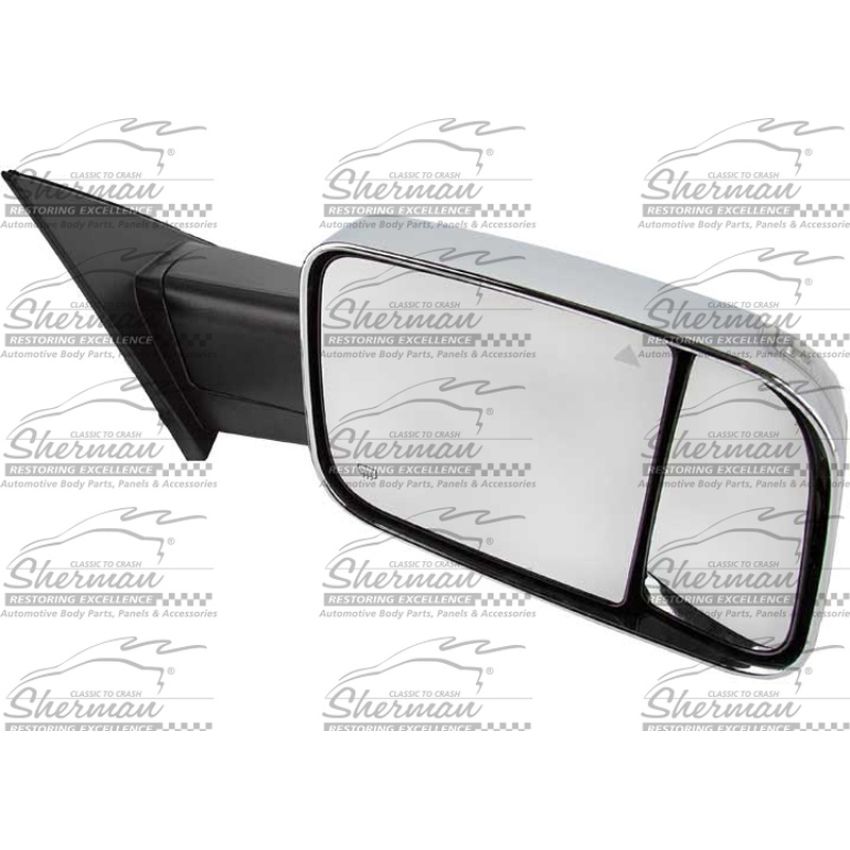 RH MIRROR OTR REAR VIEW W/TOWING PKG; W/BLIND SPOT DETECTION; CHROME TRIM RAM 1500 19-20