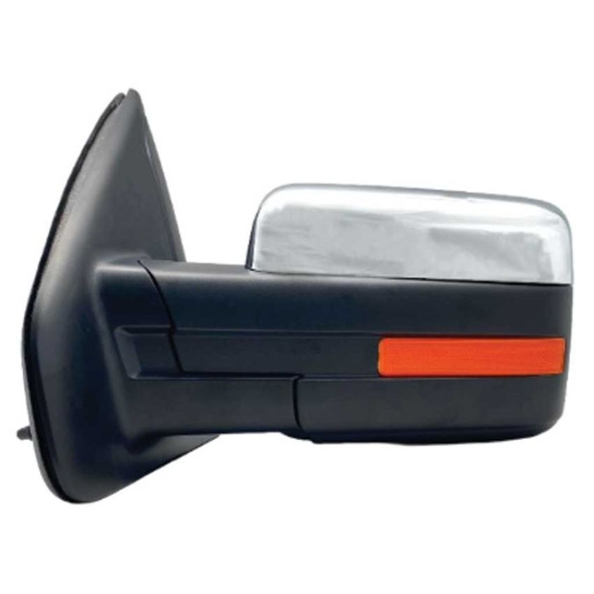 LH MIRROR OTR REAR VIEW STD TYPE;PWR;W/O PUDDLE LAMP;HTD;W/O AUTO DIMMER;CHROME FORD F-150 09-10