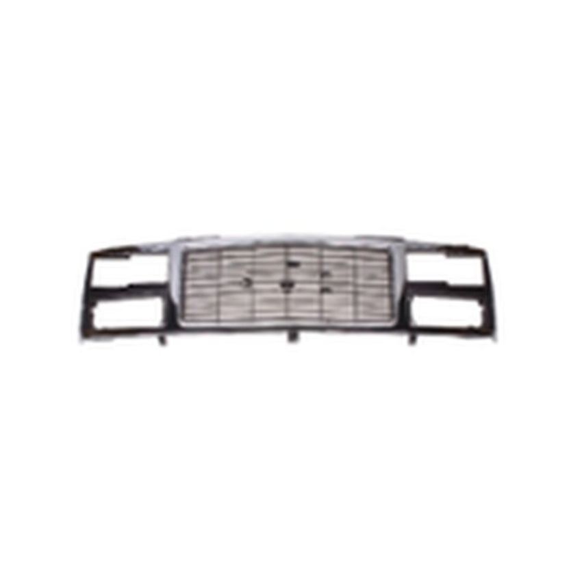 GRILLE CHR/SIL/BLK W/ DUAL SEALED BEAM OR COMP TYPE HDLMP C/K P/U 88-93; SUBURBAN/YUKON 92-93