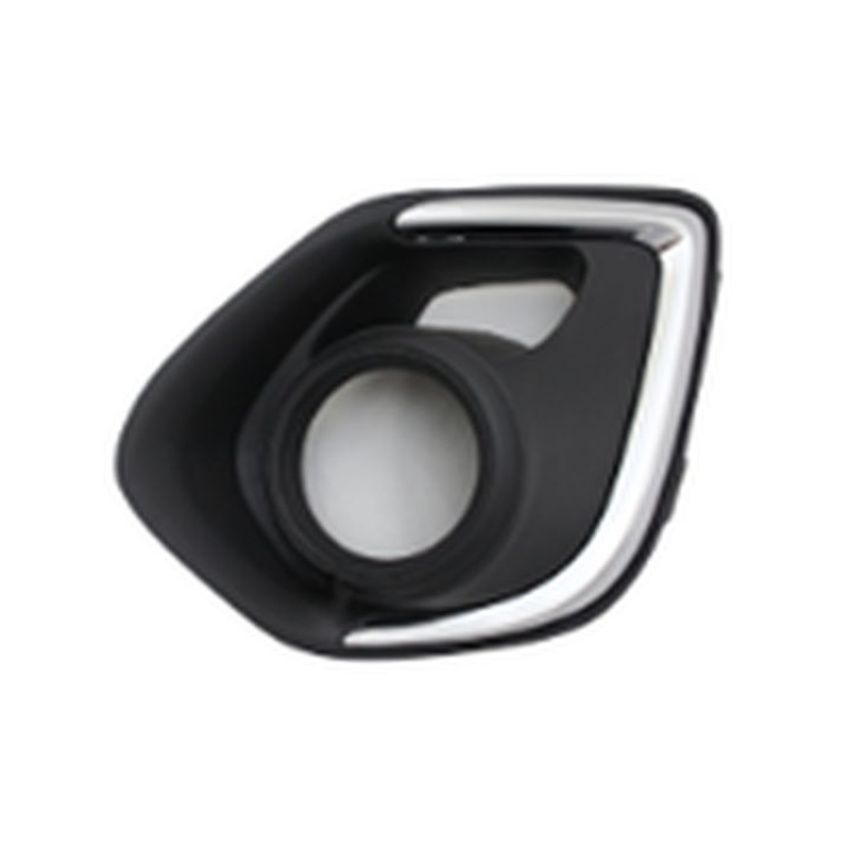 LH FRONT BUMPER INSERT FOG LAMP BEZEL; CHROME MITSUBISHI OUTLANDER SPORT/RVR 13-15