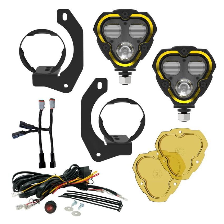 KC HiLiTES 97149 KC FLEX ERA 3 LED DM SAE FOG 2-LIGHT MSTR KIT 10-24 JEEP JK JL JT WINCH BUMPER