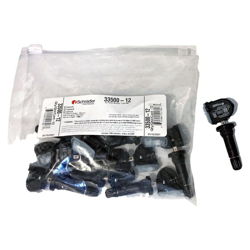 SCHRADER VALVES 33500-12 Schrader EZ-sensor Snap-in 12Pk