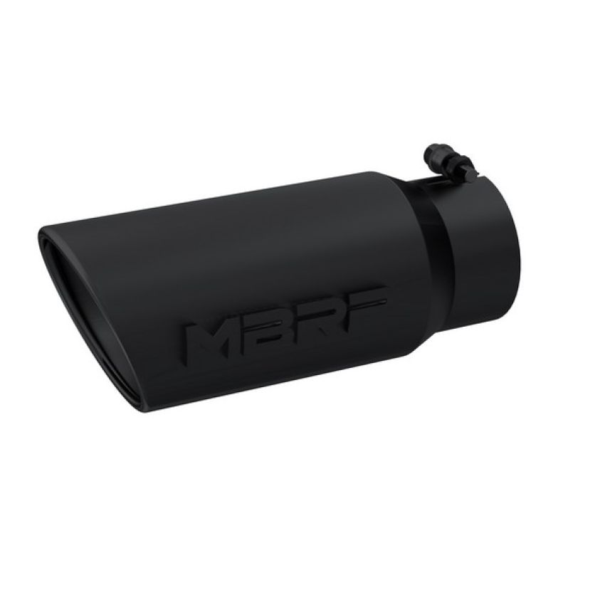 MBRP Exhaust T5051BLK Tip; 5in. O.D. Angled Rolled End 4in. inlet 12in. Length; BLK