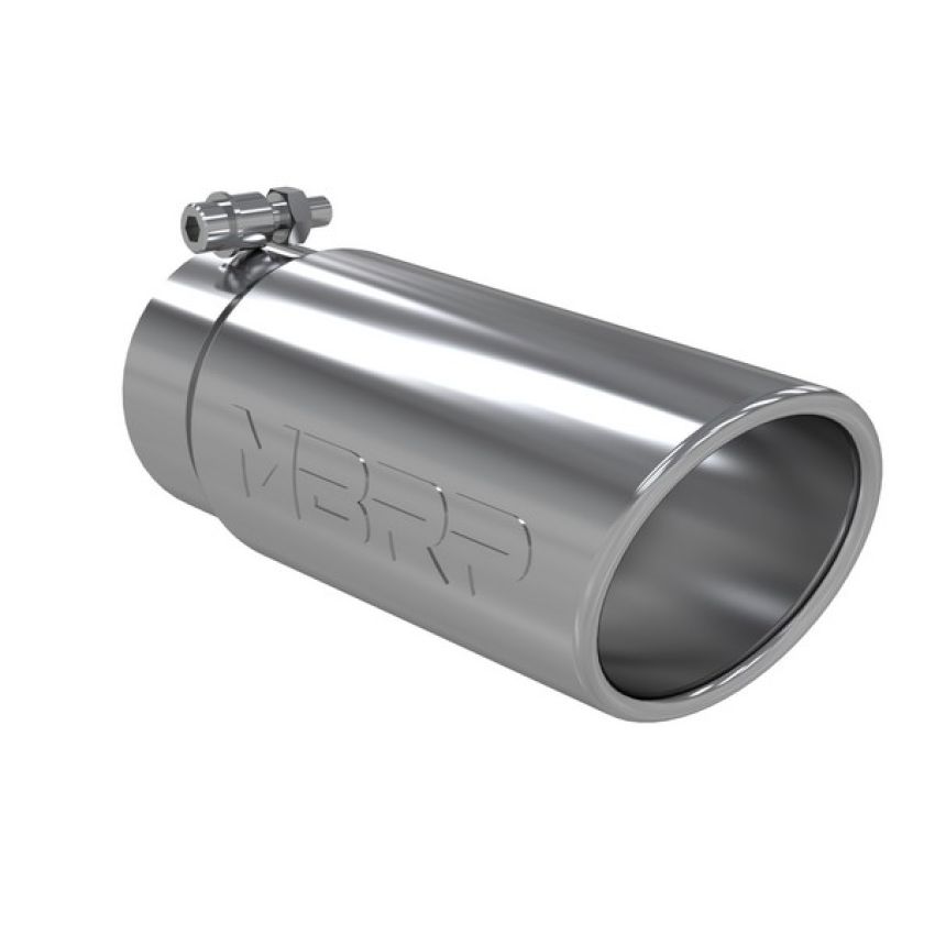 MBRP Exhaust T5112 Tip; 4in. O.D. Angled Rolled End 3in. inlet 10in. length; T304.