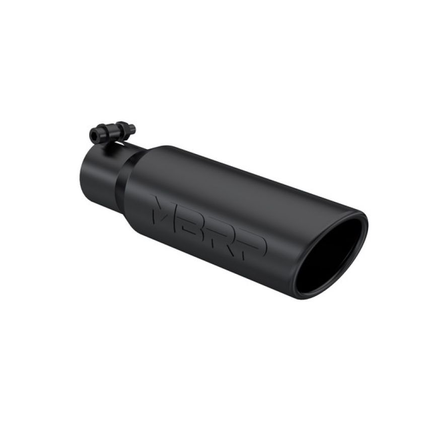 MBRP Exhaust T5113BLK Tip; 3in. O.D. Angled Rolled End 2in. inlet 12in. Length. BLK.