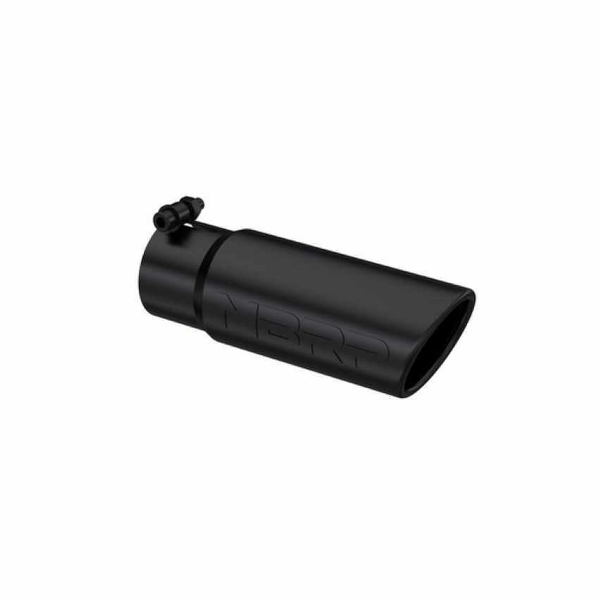 MBRP Exhaust T5115BLK Tip; 3in. O.D. Angled Rolled End; 3in. I.D. inlet; 10in. length; BLK.