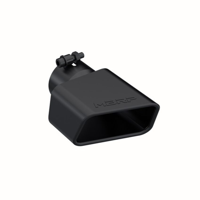 MBRP Exhaust T5119BLK Tip; 4 in. x 3in.; Rectangle; Angled Cut; BLK.