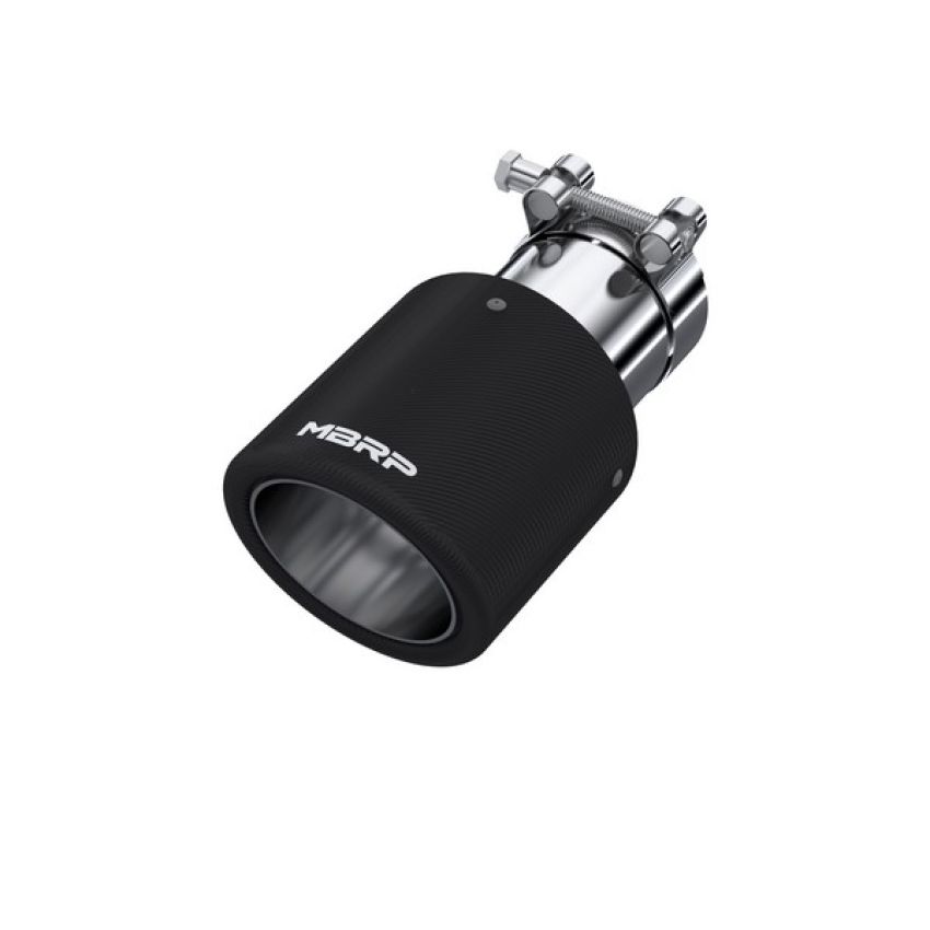 MBRP Exhaust T5123CF Tip; 4in. O.D.; Dual Wall Angled; 2in. inlet; 7.7in. length; CF.