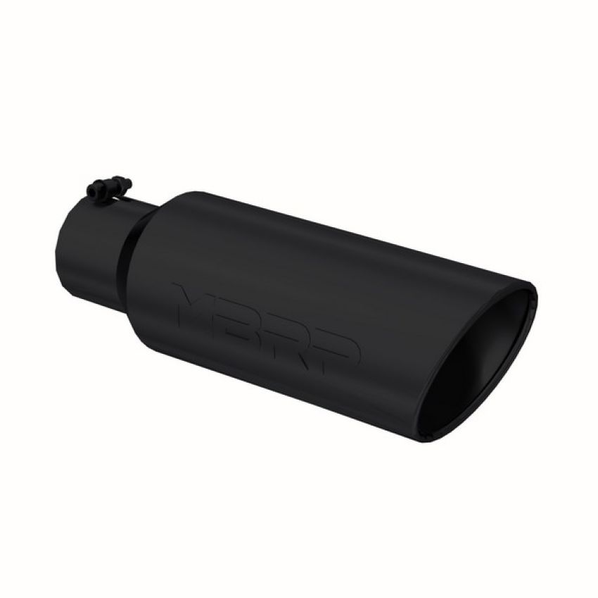 MBRP Exhaust T5130BLK Tip; 6in. O.D.; Rolled end; 4in. inlet 18in. in length; BLK