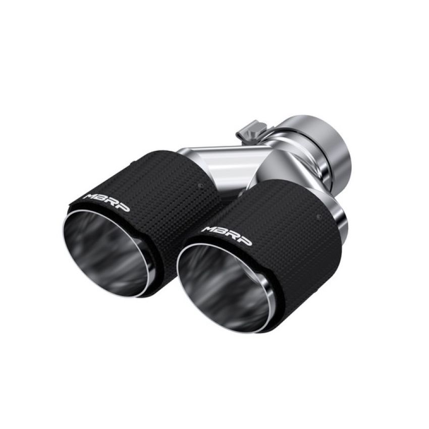 MBRP Exhaust T5182CF Tip; 4in. O.D Out; 3in. ID; Dual Wall; CF T304