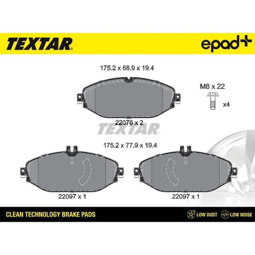 TEXTAR 2207601CP Brake Pad Set