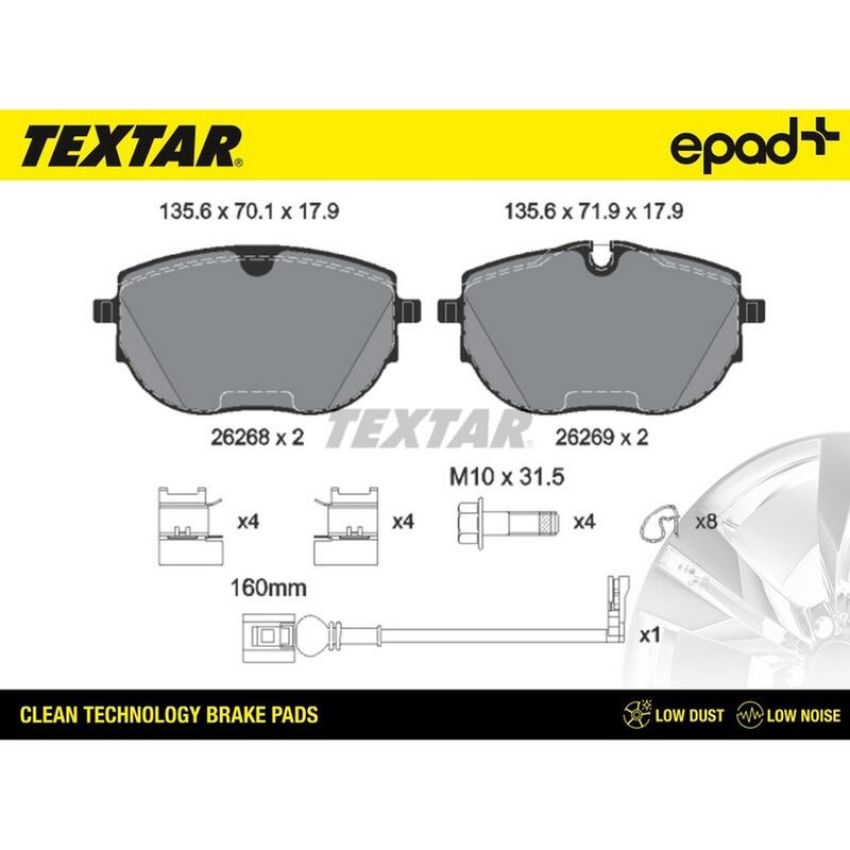 TEXTAR 2626801CP Brake Pad Set