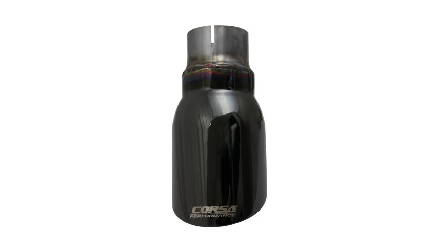 Corsa Performance TK004BLK Single 4.0in. Black PVD Pro-Series Universal Tip Kit (2.5in. Inlet-Clamp Include