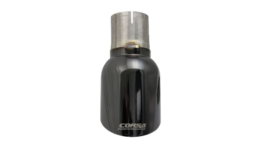 Corsa Performance TK008BLK Single 4.5in. Black PVD Pro-Series Universal Tip Kit (2.75in. Inlet-Clamp Includ