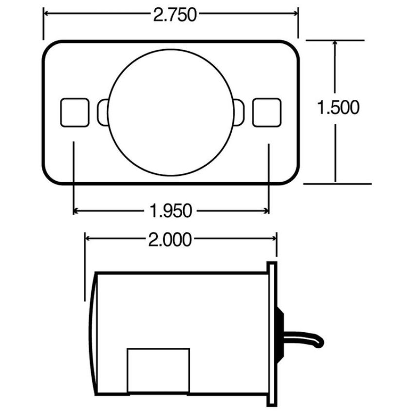TRUCK-LITE 26330 26 Series, Incandescent, -, Rectangular, 1 Diode, L, License Light