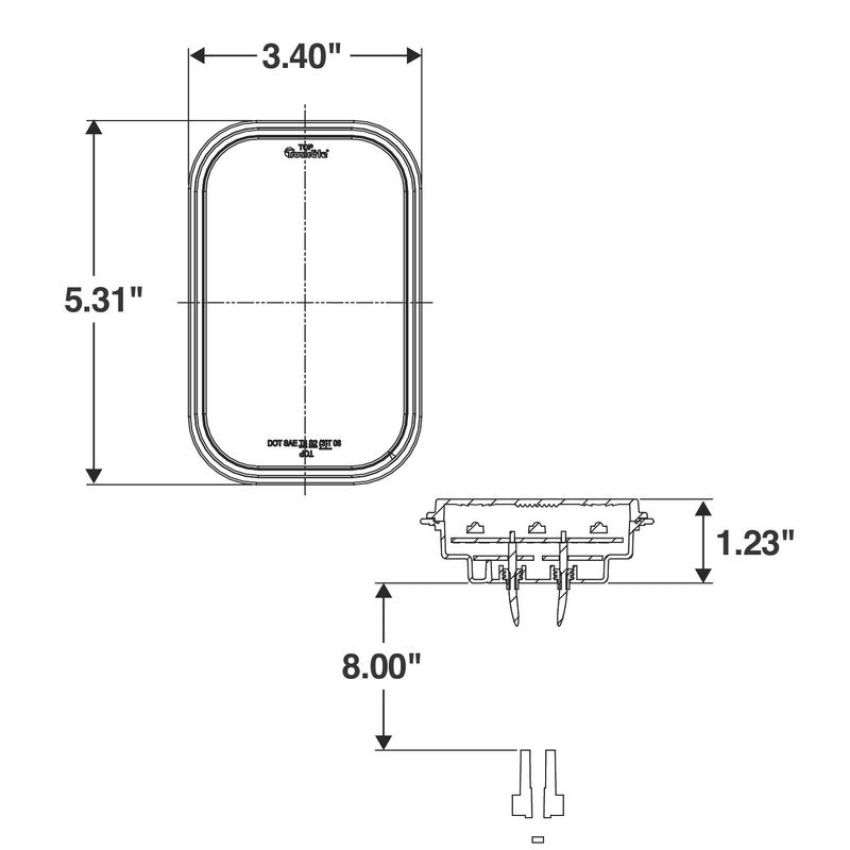 TRUCK-LITE 45032R 45 Series, LED, 3