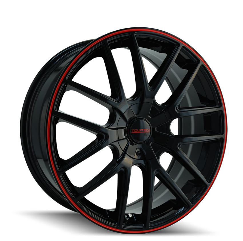 Touren 32608809BR TR60 (3260) GLOSS BLACK WITH RED RING