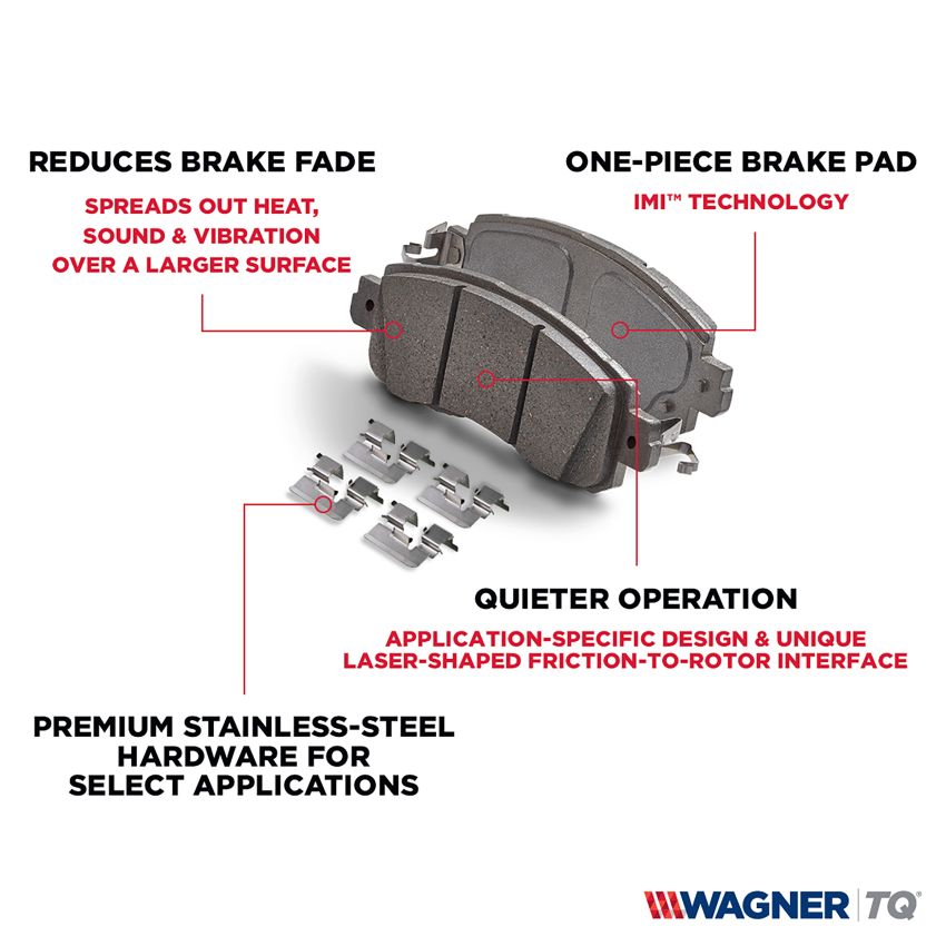 Wagner Brake MX986 ThermoQuiet Semi-Metallic Disc Brake Pad Set