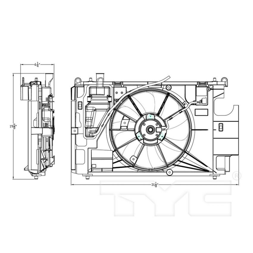TYC Products 623150 Cooling Fan Assembly