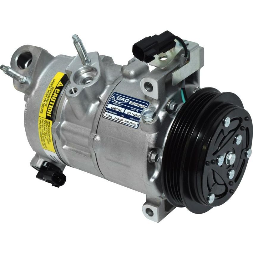 Universal Air Conditioning CO 11482C A/C Compressor -- UAC 6SBH14C Compressor Assembly