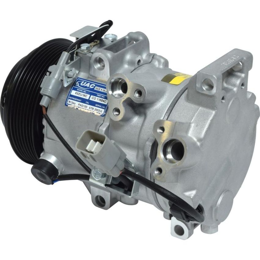 Universal Air Conditioning CO 11584C A/C Compressor -- UAC 6SBU16C Compressor Assembly