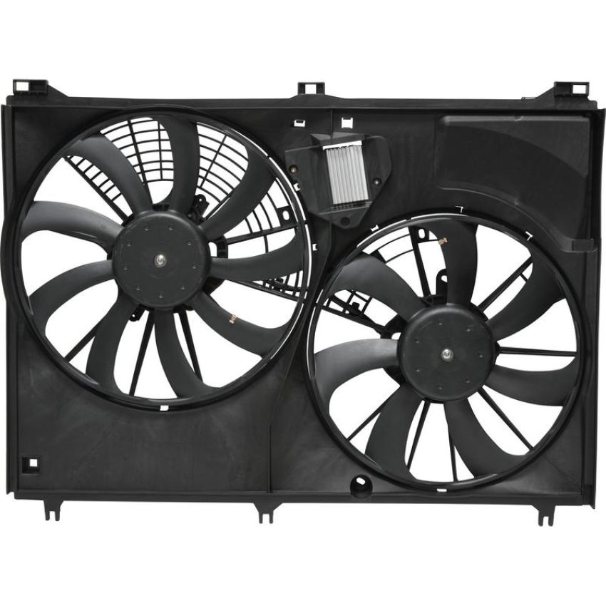 Universal Air Conditioning FA 50592C Dual Radiator and Condenser Fan Assembly -- Radiator-Condenser Fan Assy