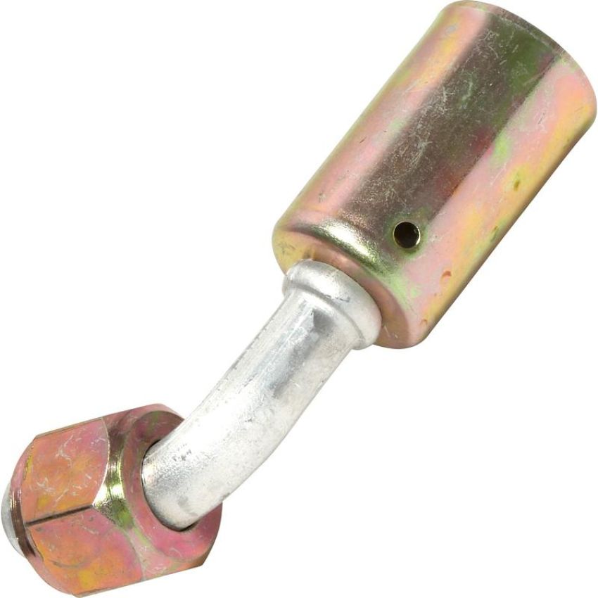Universal Air Conditioning FT 0056C A/C Refrigerant Hose Fitting -- Aluminum 90Âº Female Flare Beadlock Fitting