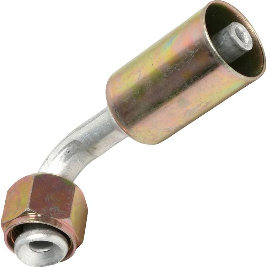 Universal Air Conditioning FT 0056C A/C Refrigerant Hose Fitting -- Aluminum 90Âº Female Flare Beadlock Fitting