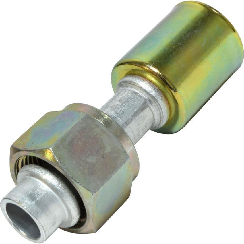Universal Air Conditioning FT 0077C A/C Refrigerant Hose Fitting -- Aluminum Straight Female Oring Beadlock Fitting