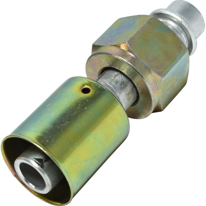 Universal Air Conditioning FT 0077C A/C Refrigerant Hose Fitting -- Aluminum Straight Female Oring Beadlock Fitting