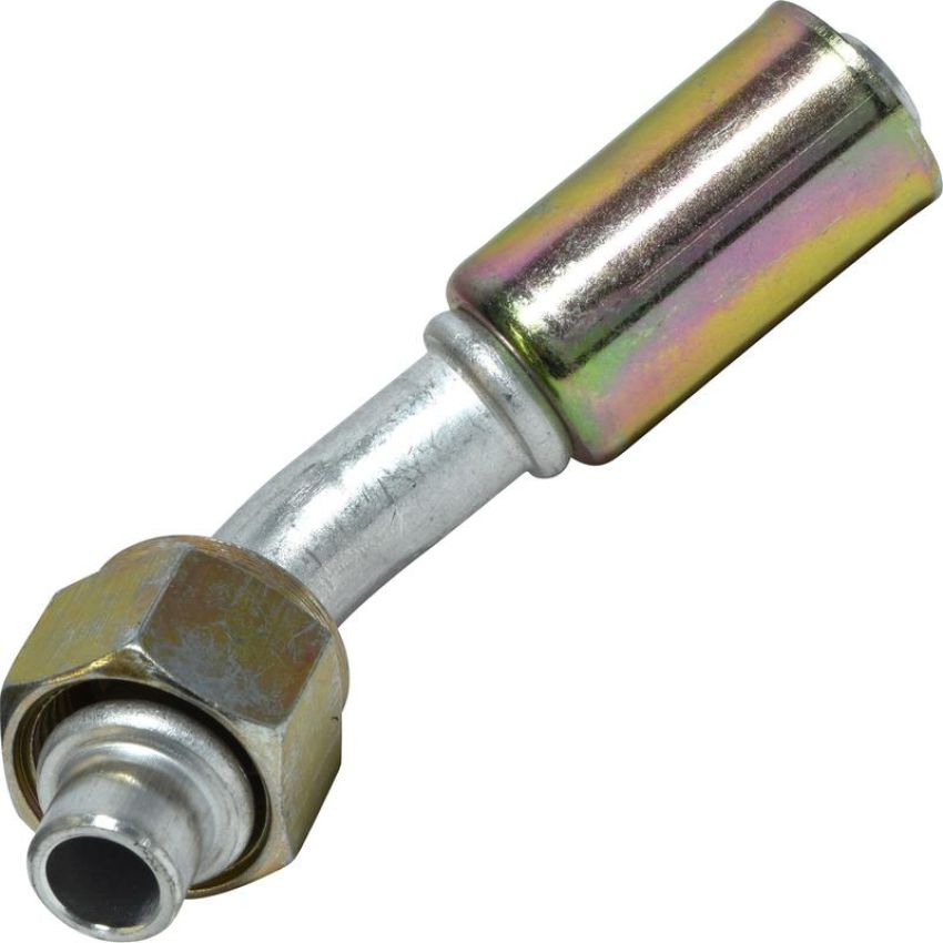 Universal Air Conditioning FT 0081RBC A/C Refrigerant Hose Fitting -- Aluminum 45Âº Female Oring Beadlock Fitting